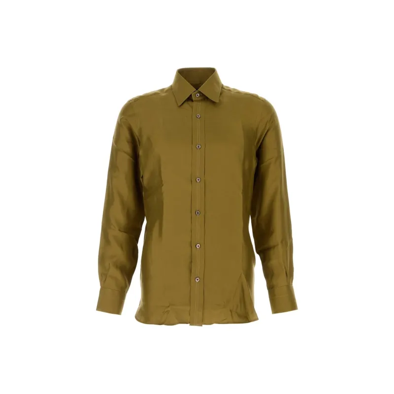 TOM FORD Washed Twill Slim Fit Shirt-0