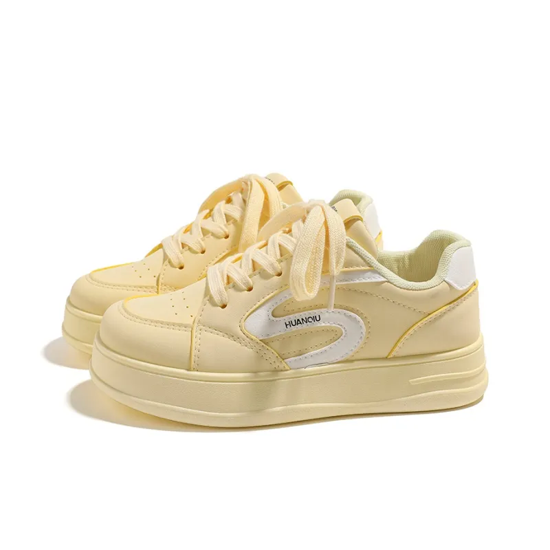 HUANQIU Anti Slip And Wear Resistant Height Increasing Low Top Skateboard Shoes Women's-18