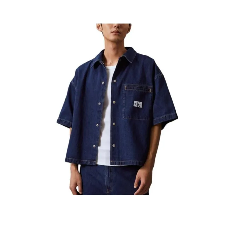 CALVIN KLEIN Shirt Men's Denim Dark Blue-0