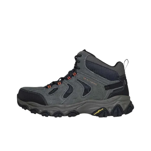 Skechers After Burn High Top Hiking Shoes Men's Charcoal Black