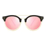 Black Frame with Reflective Films in Ice Pink Lens