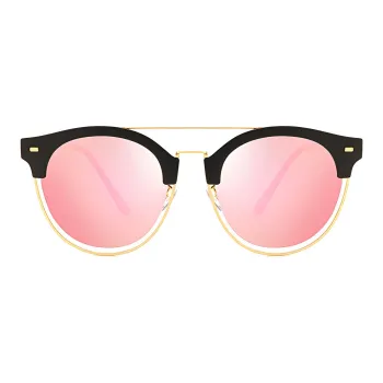 MUZU TR/Memory Plastic Round Sunglasses Women's