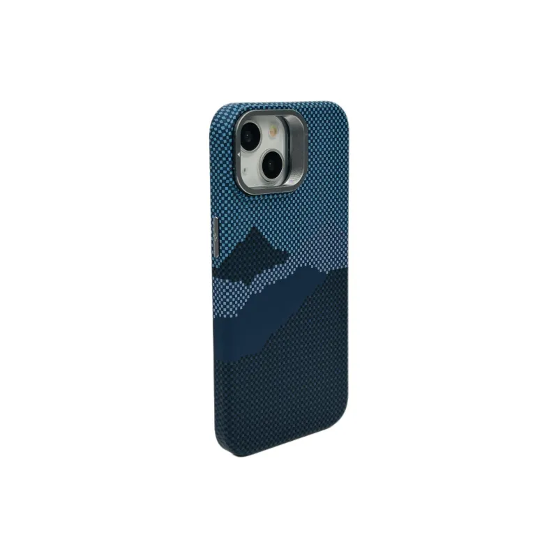 Sopi Acrylic Material Mountain Peak Blue Phone Cases Compatibility With IPhone 15 Pro Max/Apple 13/14/Pro/Max/Plus-1