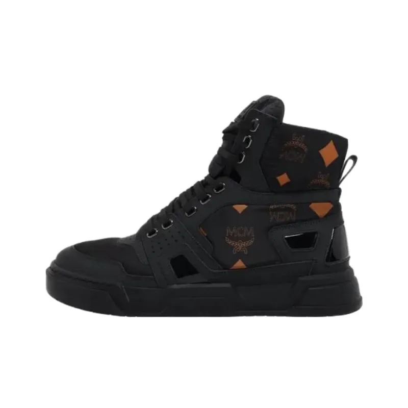 MCM Skyward Hi High-Top Skateboard Shoes Men's Black-0