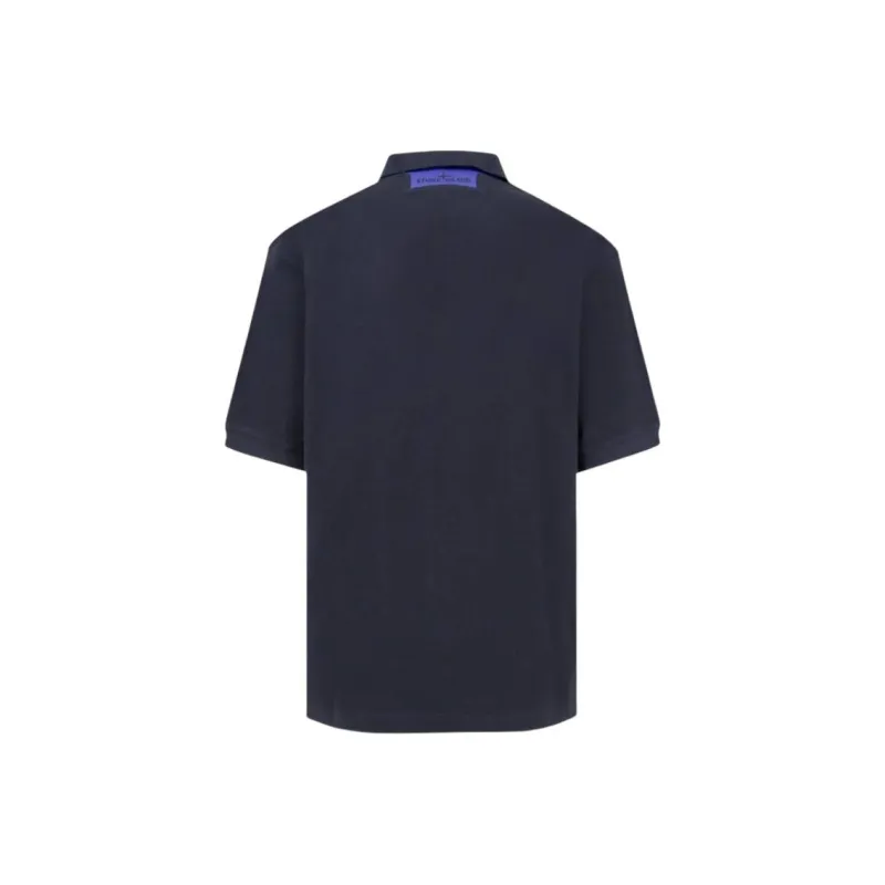 STONE ISLAND Logo Embroidered Short Sleeved Polo Shirt-1
