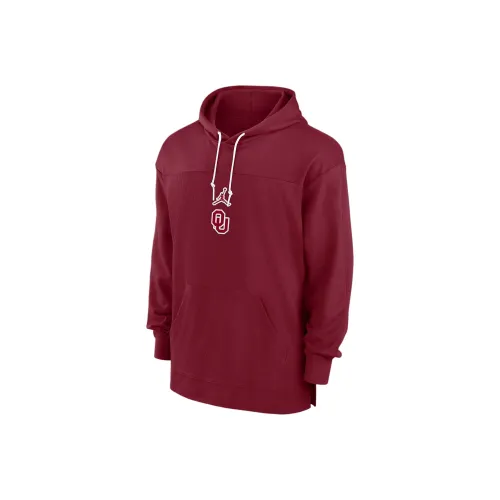 JORDAN Oklahoma Sooners Sideline Jersey Men's JORDAN Dri FIT College Pullover Hoodie