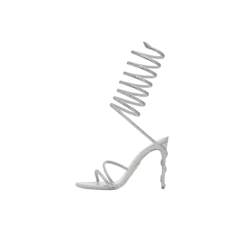 RENE CAOVILLA Margot One Strap Sandals 10.5cm Women's Silver Gray