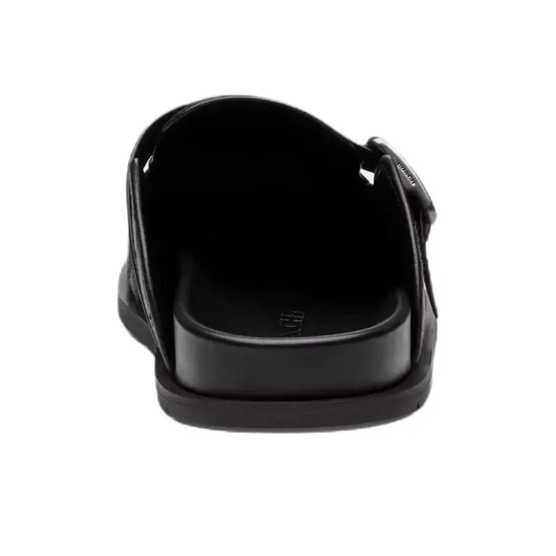 COACH Buckle Rubber Sole Slip Resistant Closed Toe Slippers Men's Black-3