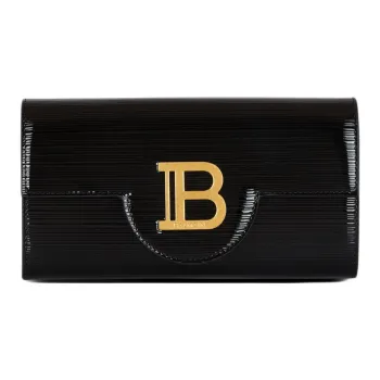 BALMAIN B BUZZ Calfskin Shoulder Bag, Crossbody Bag, Wallet Women's Black