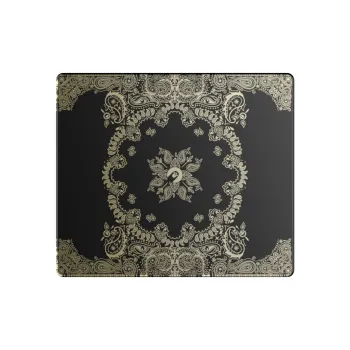 Angry Miao Black Gold Paisley Design, Nano Coating, Ultra Slick Extra Large Tempered Glass Mouse Pad