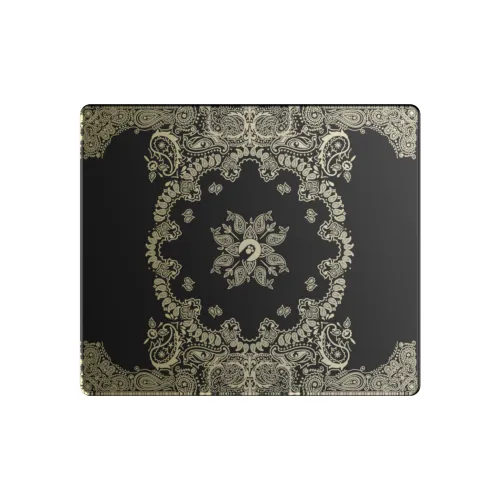 Angry Miao Black Gold Paisley Design, Nano Coating, Ultra Slick Extra Large Tempered Glass Mouse Pad