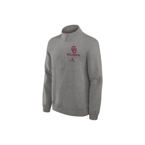 JORDAN Oklahoma Sooners Primetime Club Men's JORDAN College 1/2 Zip Crew