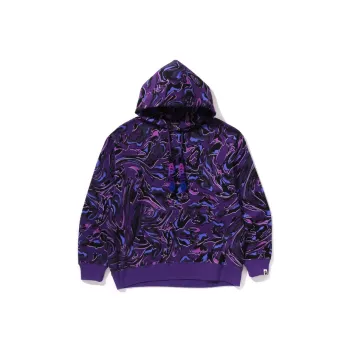 A BATHING APE Marbling Camo Relaxed Fit Pullover Hoodie