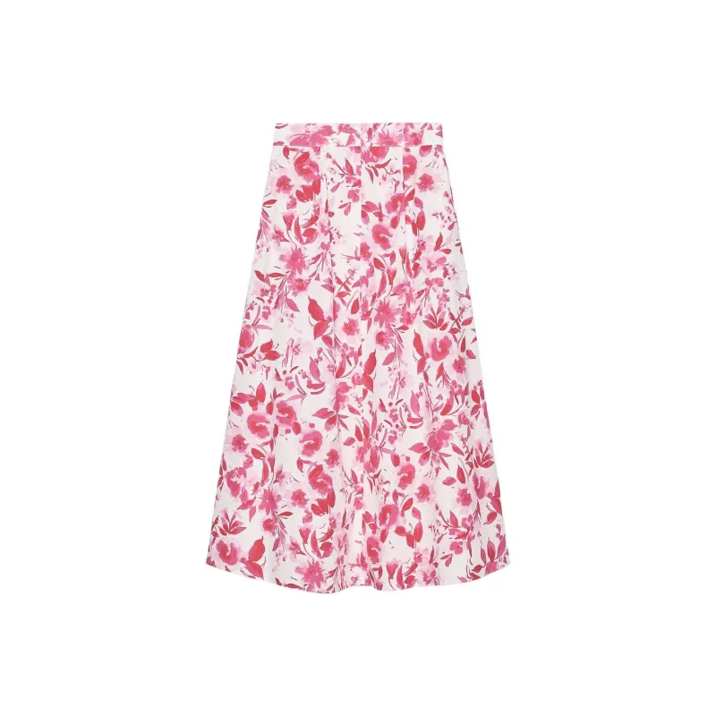 ZARA Casual Long Skirt Women's Pink/White-1
