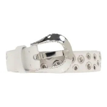 Golden Goose Leather Belts Women's White 3CM