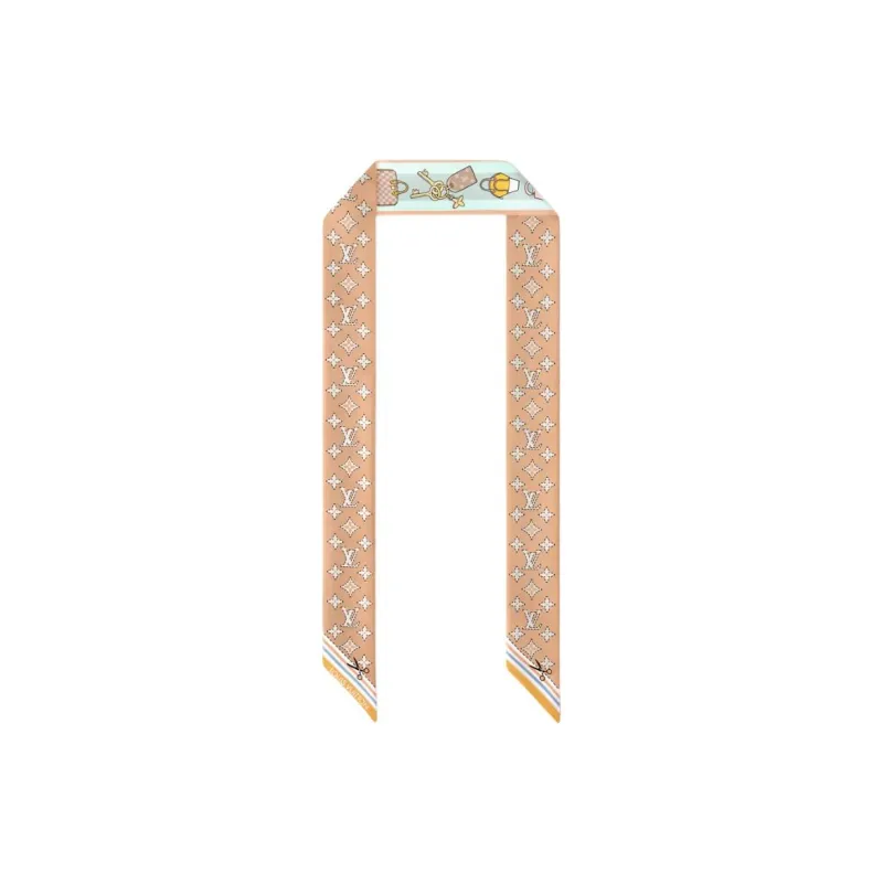LOUIS VUITTON Silk Scarves Women's Beige-1