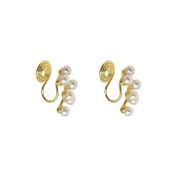 NATURALLYJOJO Faux Pearl Clip On Earrings Women's