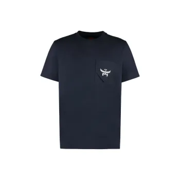 MCM Essential Logo Embroidered Crewneck T Shirt