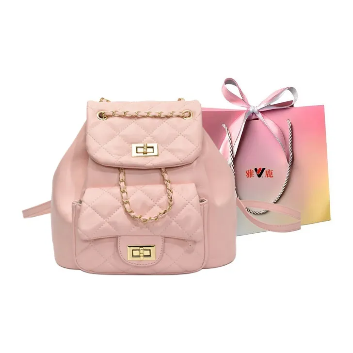 Yalu PU Backpack Regular Women's Black/Pink/Red/White-7