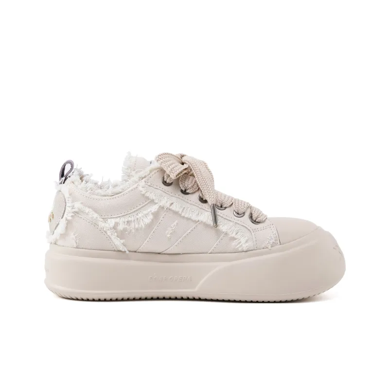 SOAP OPERA Basic Collection Canvas Shoes Women's Low Top Beige-2