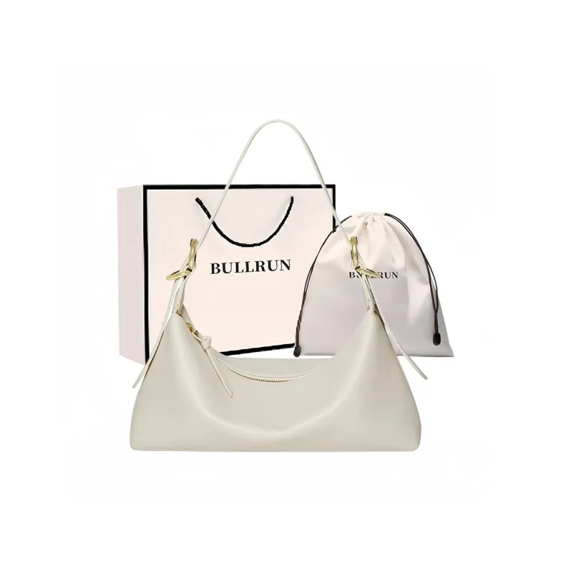 Bullrun Cow Leather Shoulder Bag Regular Women's Milkshake White/Midnight Black-0