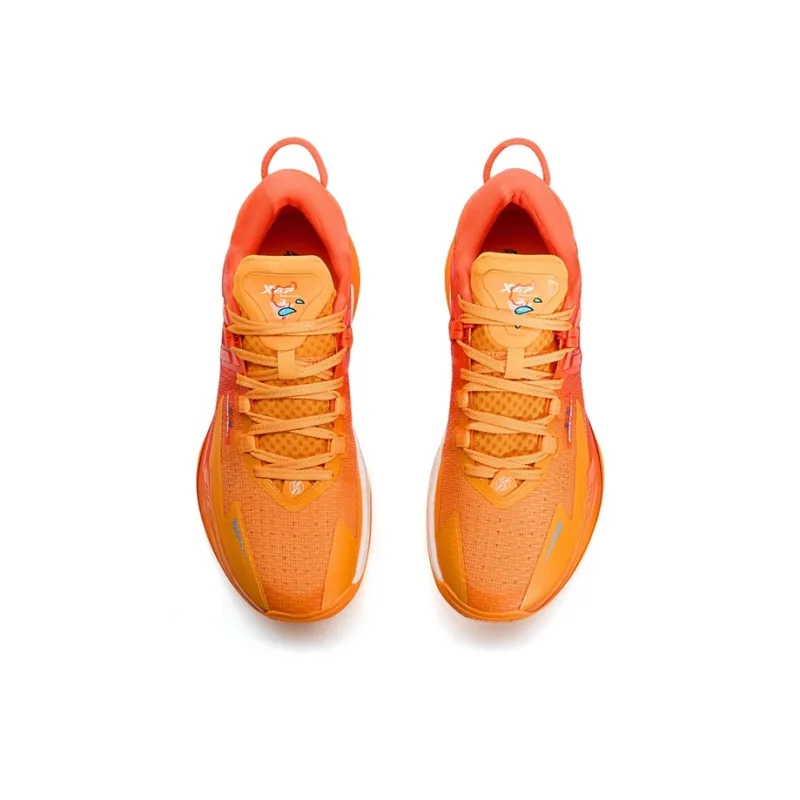 XTEP Slip Resistant And Abrasion Resistant Support Low Top Basketball Shoes Men's Mandarin Orange Light Red Orange-3