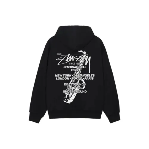 Stussy BEAT SOUNDS ZIP HOODIE Sweatshirt Unisex Black