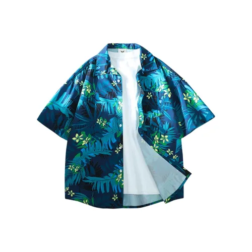 Izex Shirt Unisex Hawaiian Blue