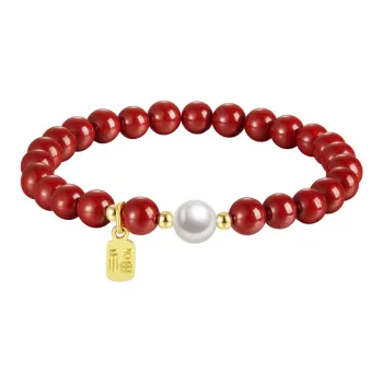 Stone Notes Reconstructed Cinnabar Jade Bracelets Women's