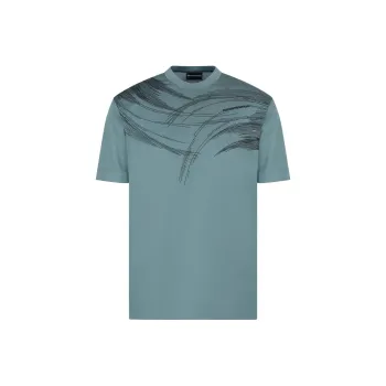 EMPORIO ARMANI Asv Lyocell Blend Jersey T shirt With Stitching Embroidery