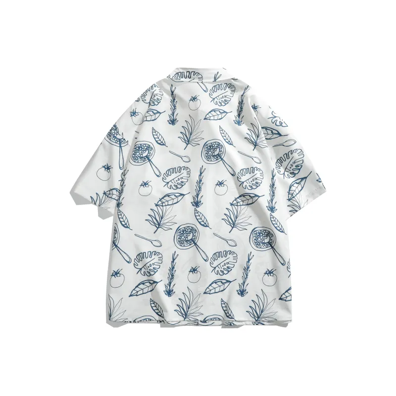 ROBINHOOD Shirt Unisex White Cartoon Leaf-1
