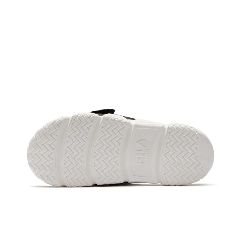 FILA FUSION BARRICADE Bread Slippers Slip Resistant Slide Slippers Men's Black Snow White-4