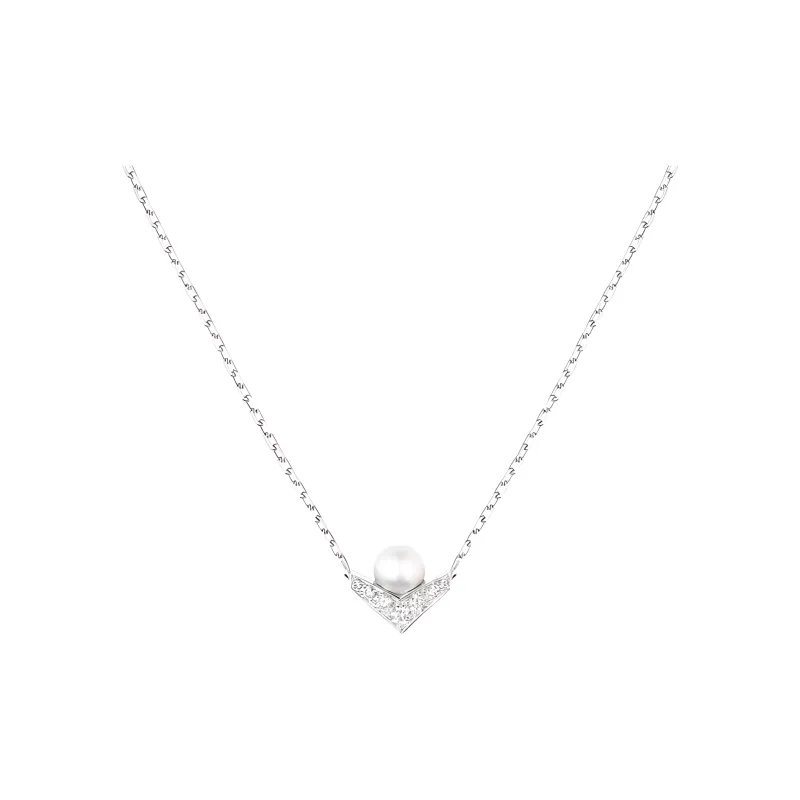 Chaumet Pearl Diamonds In 18K White Gold Necklaces Women's Silver-0