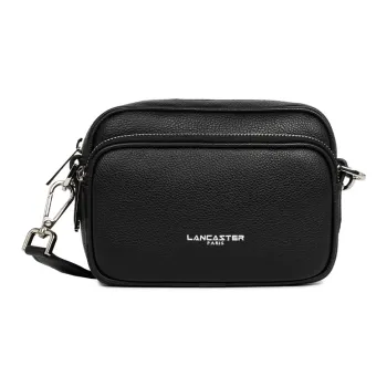 Lancaster Matte Texture Cow Leather Shoulder Bag Women's Black