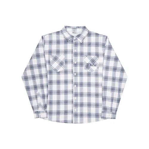 Phew Shirts Unisex Beige Yellow Dark Blue Plaid