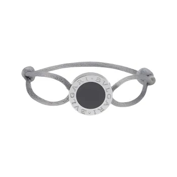 BVLGARI Metal Fabric Bangles Unisex Gray