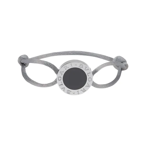 BVLGARI Metal Fabric Bangles Unisex Gray