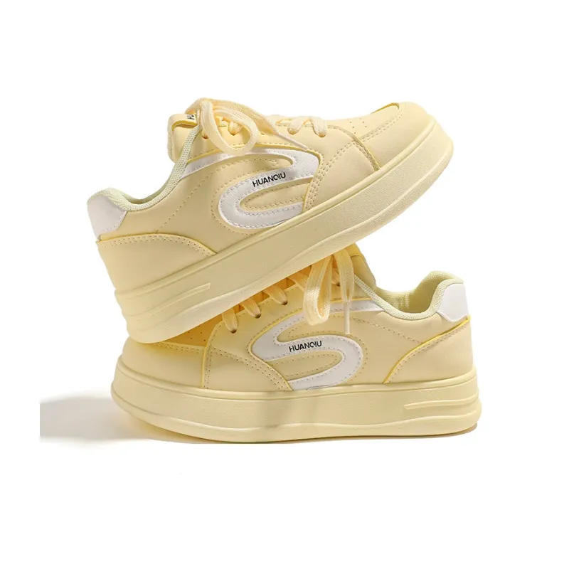 HUANQIU Anti Slip And Wear Resistant Height Increasing Low Top Skateboard Shoes Women's-19