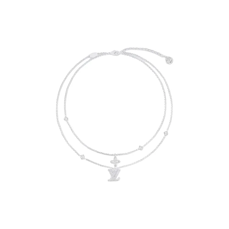LOUIS VUITTON Faux Crystal, Metal Necklaces Women's Silver-1