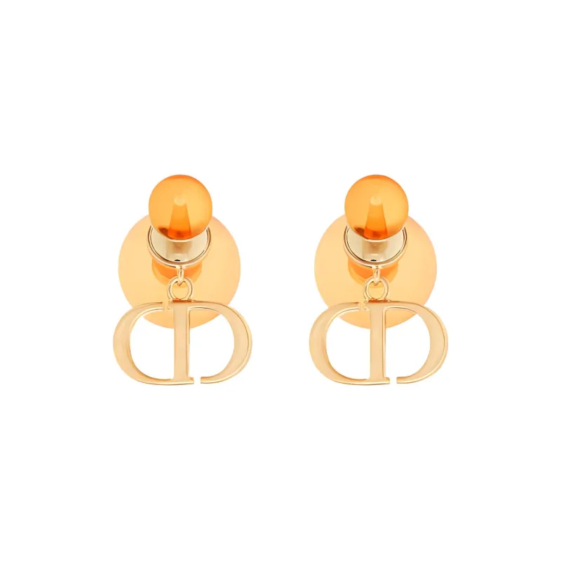 DIOR Stud Earrings Women's Fluorescent Orange-1
