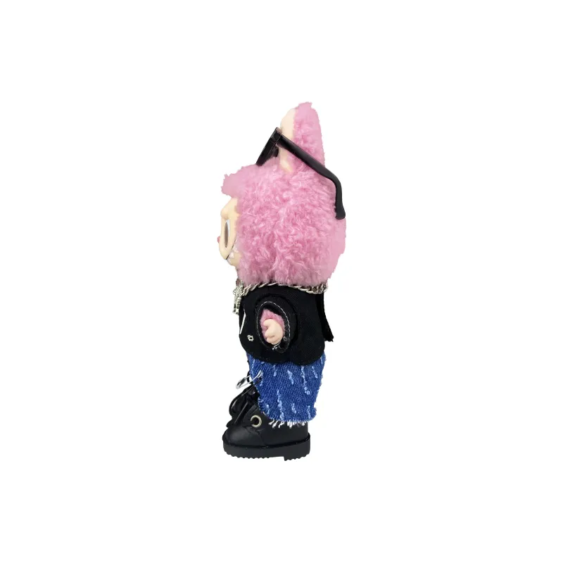 [Modified Doll] POP MART Labubu THE MONSTERS Heartbeat Macaron Collection Black Butterfly, Cute Hang Tag Box 17cm-6