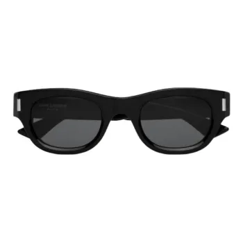 SAINT LAURENT Acetate Irregular Shape Sunglasses Men's Black