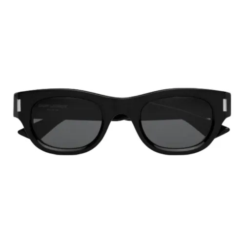 SAINT LAURENT Acetate Irregular Shape Sunglasses Men's Black