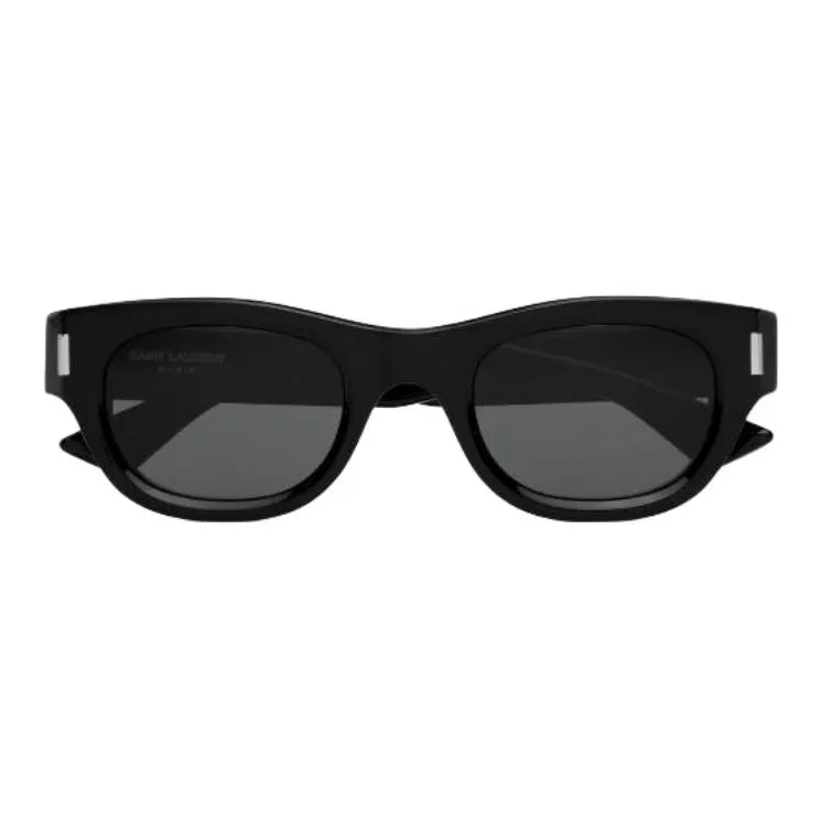 SAINT LAURENT Acetate Irregular Shape Sunglasses Men's Black-0