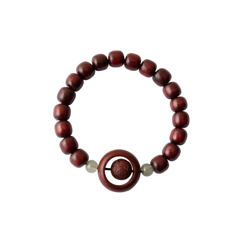 ZHOUDIWANG Bloodwood Wooden Bracelets Unisex-0
