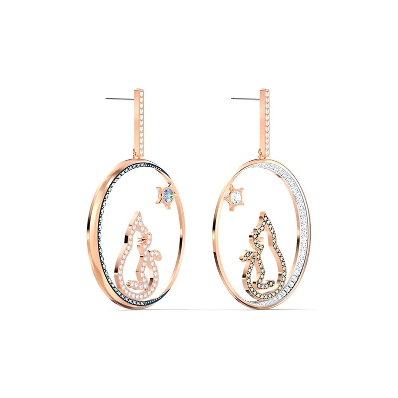 Swarovski Cattitude Earrings Women's Purple-1