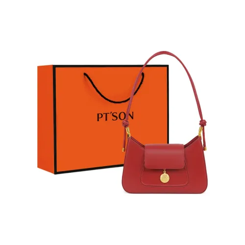 PT'SON Cow Leather Portable Underarm Shoulder Bag Regular Women's Cherry Red