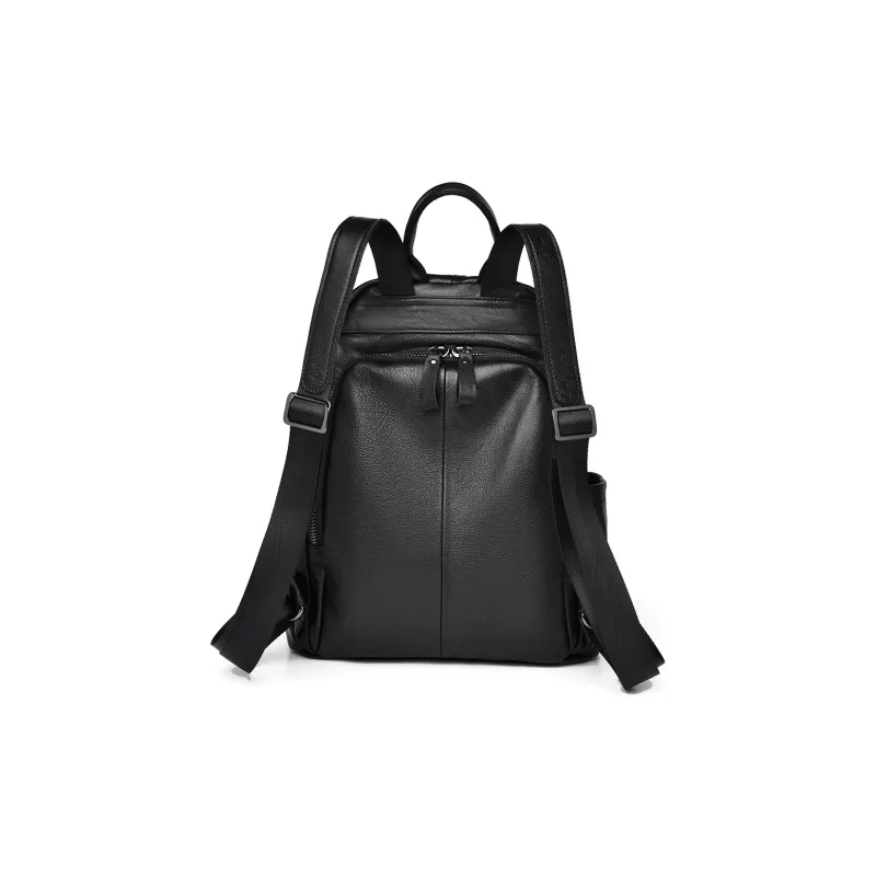 Ceion Keust Top Grain Cow Leather Backpack Women's Black-3