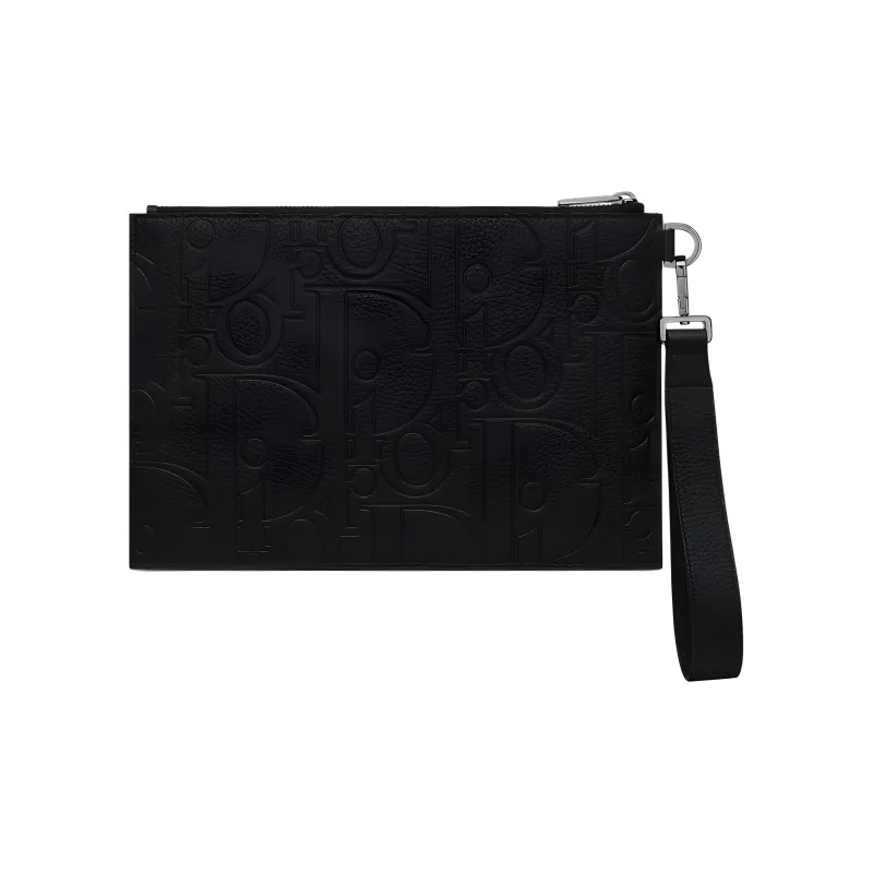 DIOR Cow Leather Clutch Men's Black-1