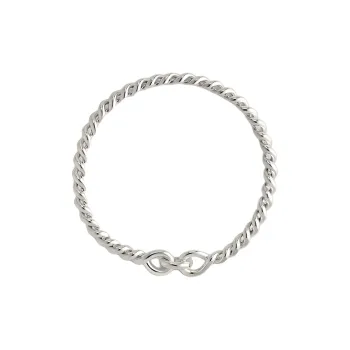 HERMES 925 Sterling Silver Necklaces Unisex Silver